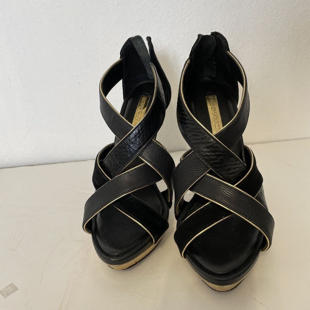 BCBG Max Azria Womens Strappy Open toe Sandals Black Size 8
